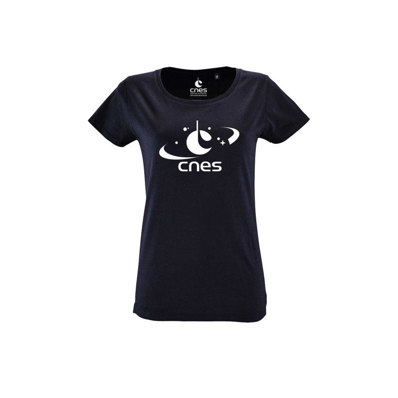 Navy blue Woman T-shirt "MADE IN CNES"