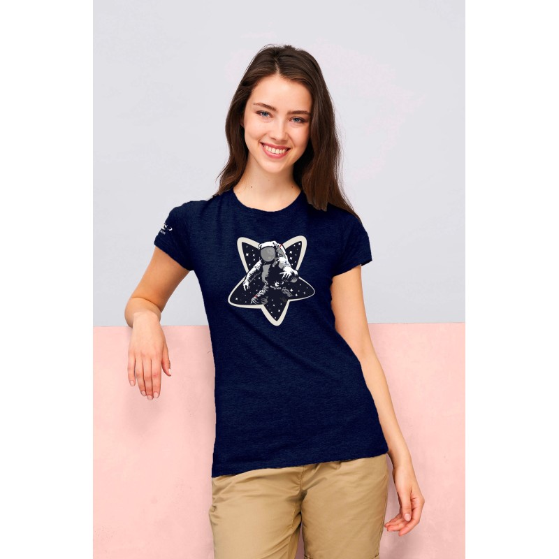 Navy blue Woman size T-shirt Human Adventure