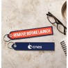 CNES Two-tone Keyring "Remove Before Launch"
