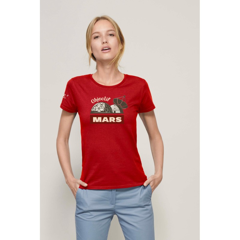 T-shirt Femme Rouge Objectif MARS