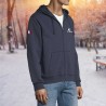 Men's "Made in CNES" navy blue zipped hoodie
