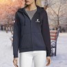 Women's "Made in CNES" navy blue zipped hoodie