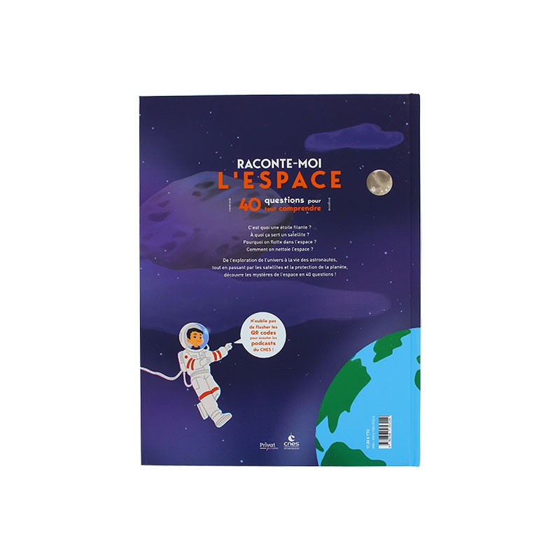 Livre "Raconte-moi l'espace" et sa planche d'autocollants offerte